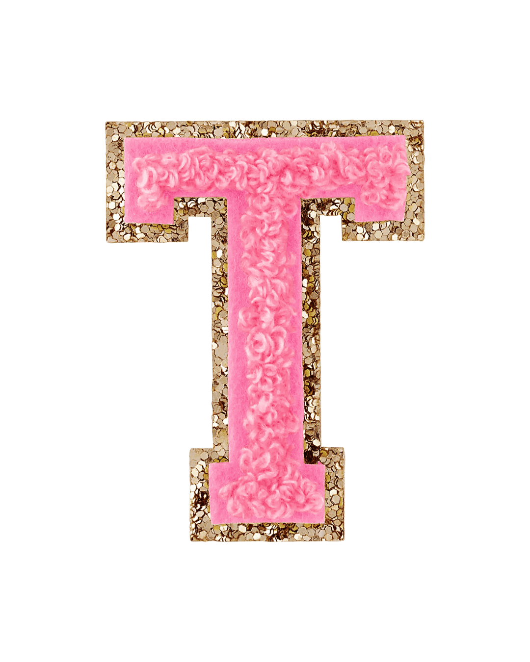 Stoney Clover Lane Guava Pink Glitter Varsity Letter Patch