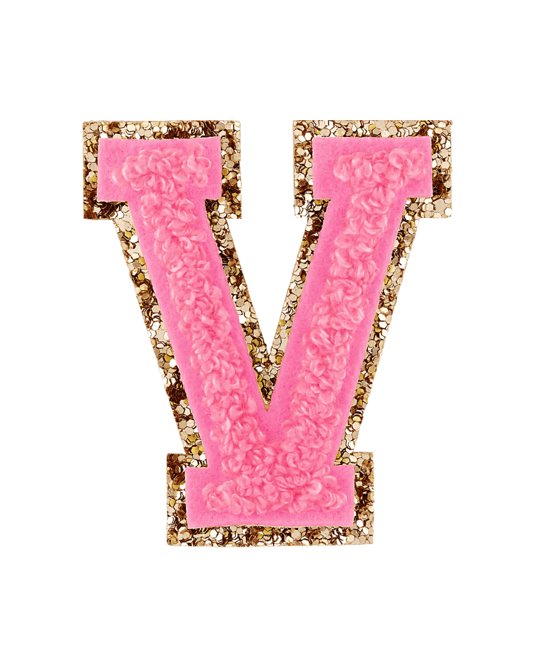 Stoney Clover Lane Guava Pink Glitter Varsity Letter Patch