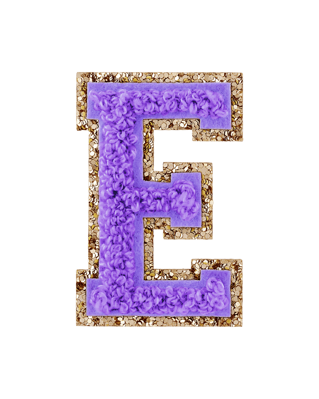 Lavender Purple Glitter Varsity Letter Patch | American Deadstock