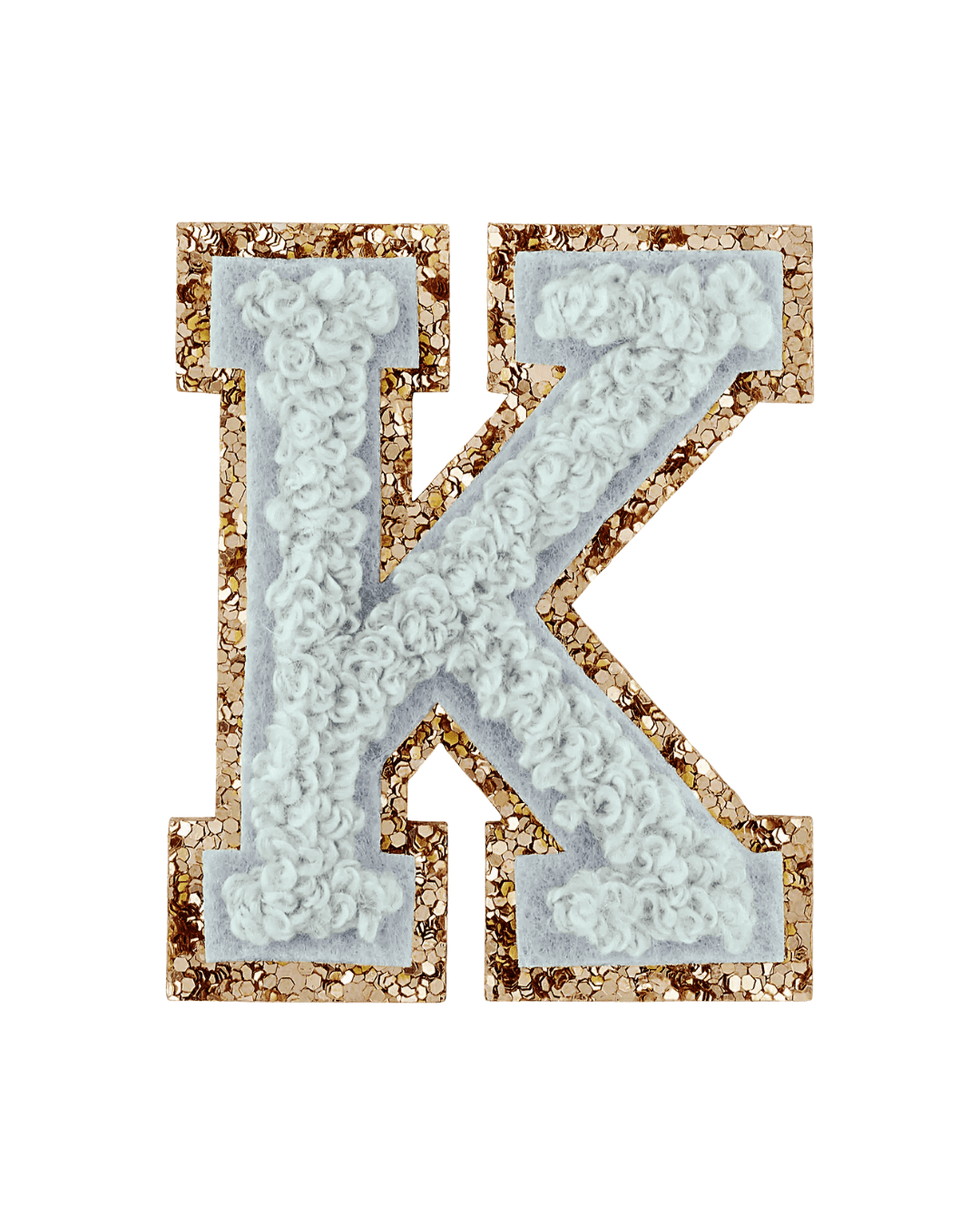 Stoney Clover Lane Storm Gray Glitter Varsity Letter Patch