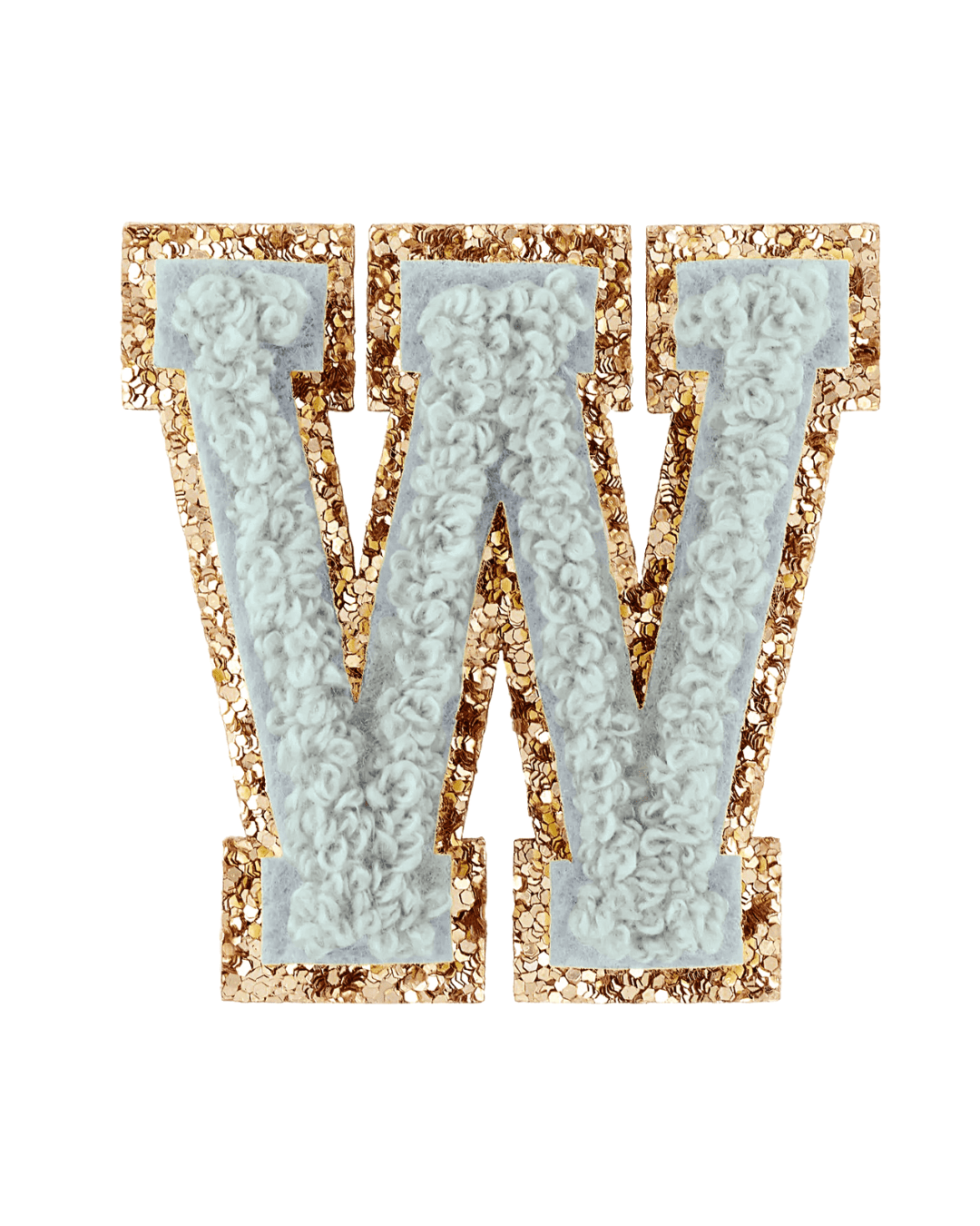Stoney Clover Lane Storm Gray Glitter Varsity Letter Patch