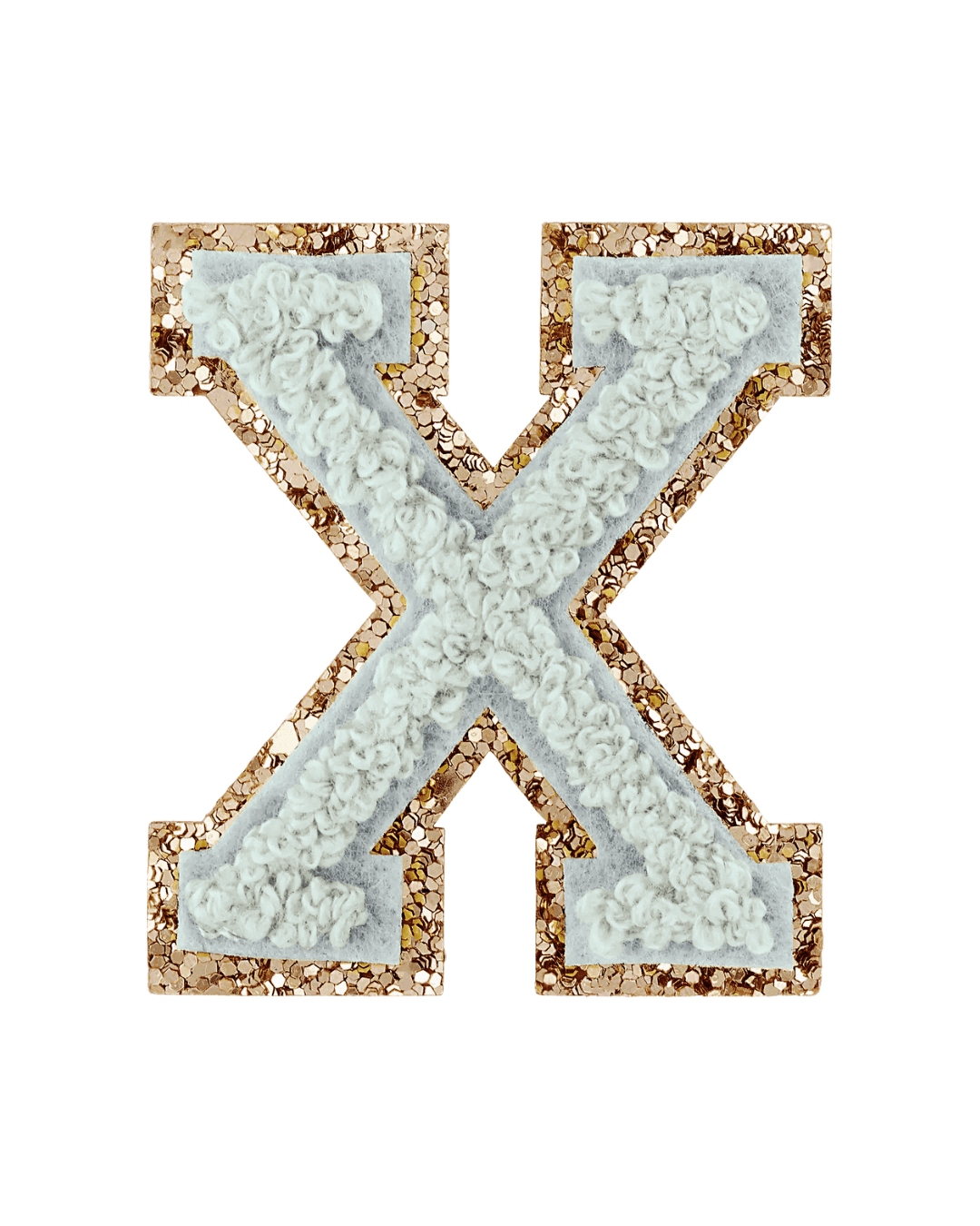 Stoney Clover Lane Storm Gray Glitter Varsity Letter Patch