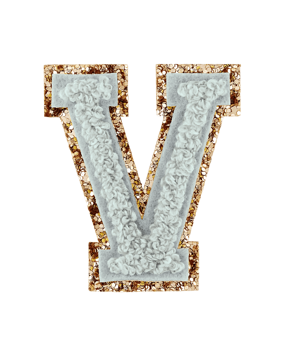 Stoney Clover Lane Storm Gray Glitter Varsity Letter Patch