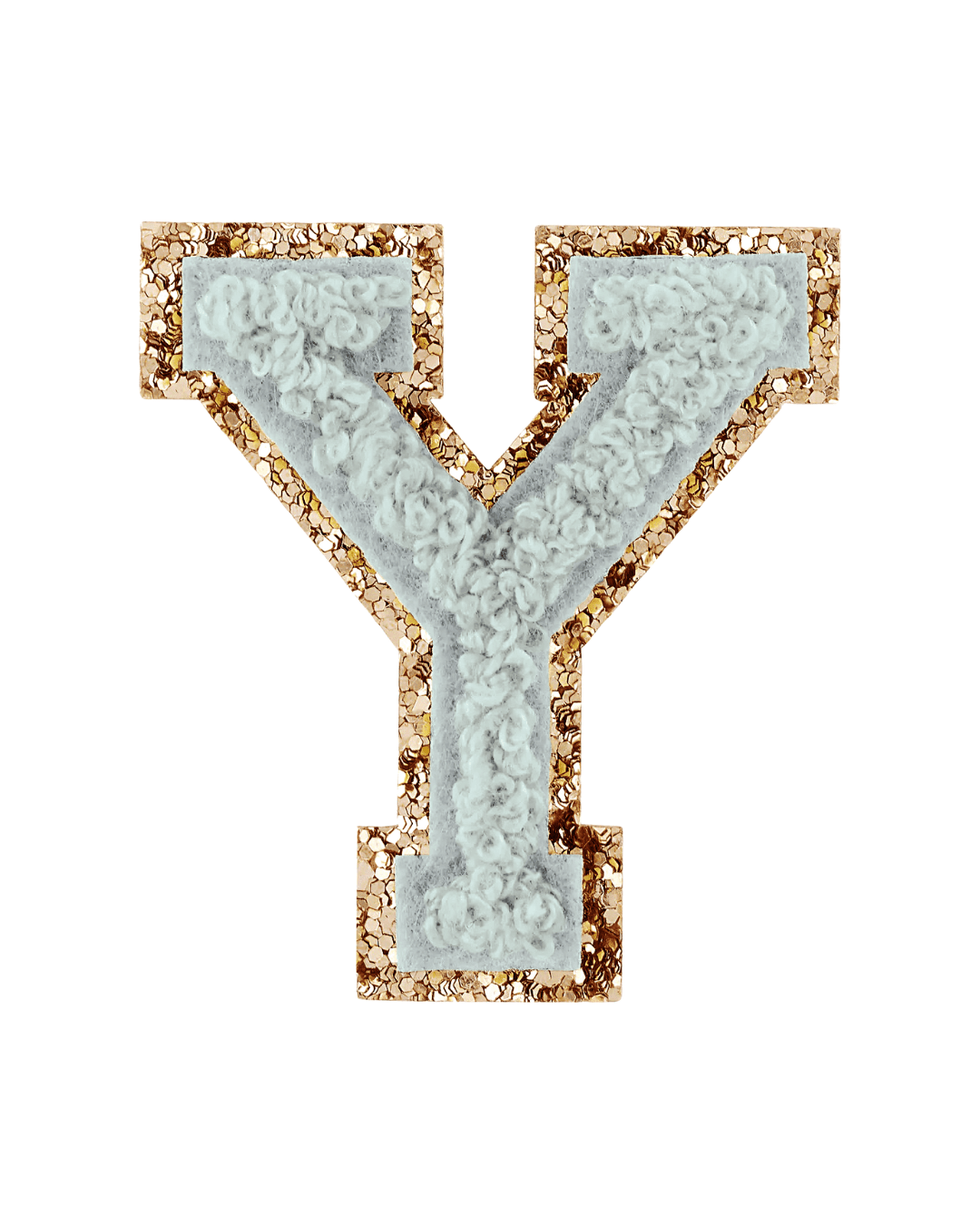Stoney Clover Lane Storm Gray Glitter Varsity Letter Patch