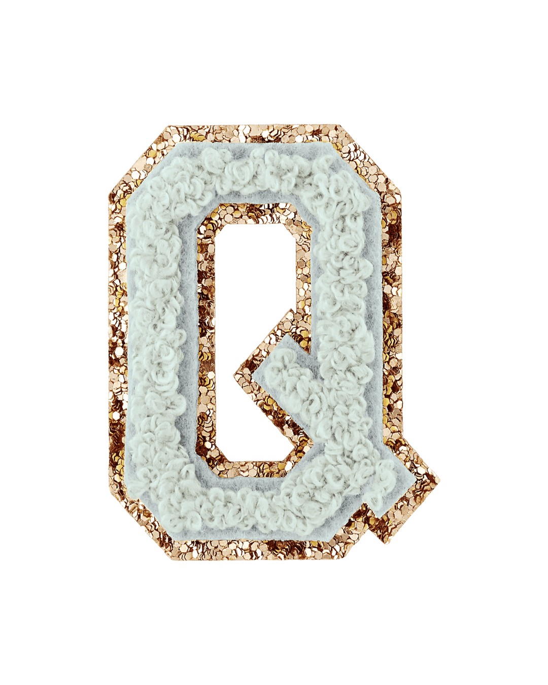 Stoney Clover Lane Storm Gray Glitter Varsity Letter Patch