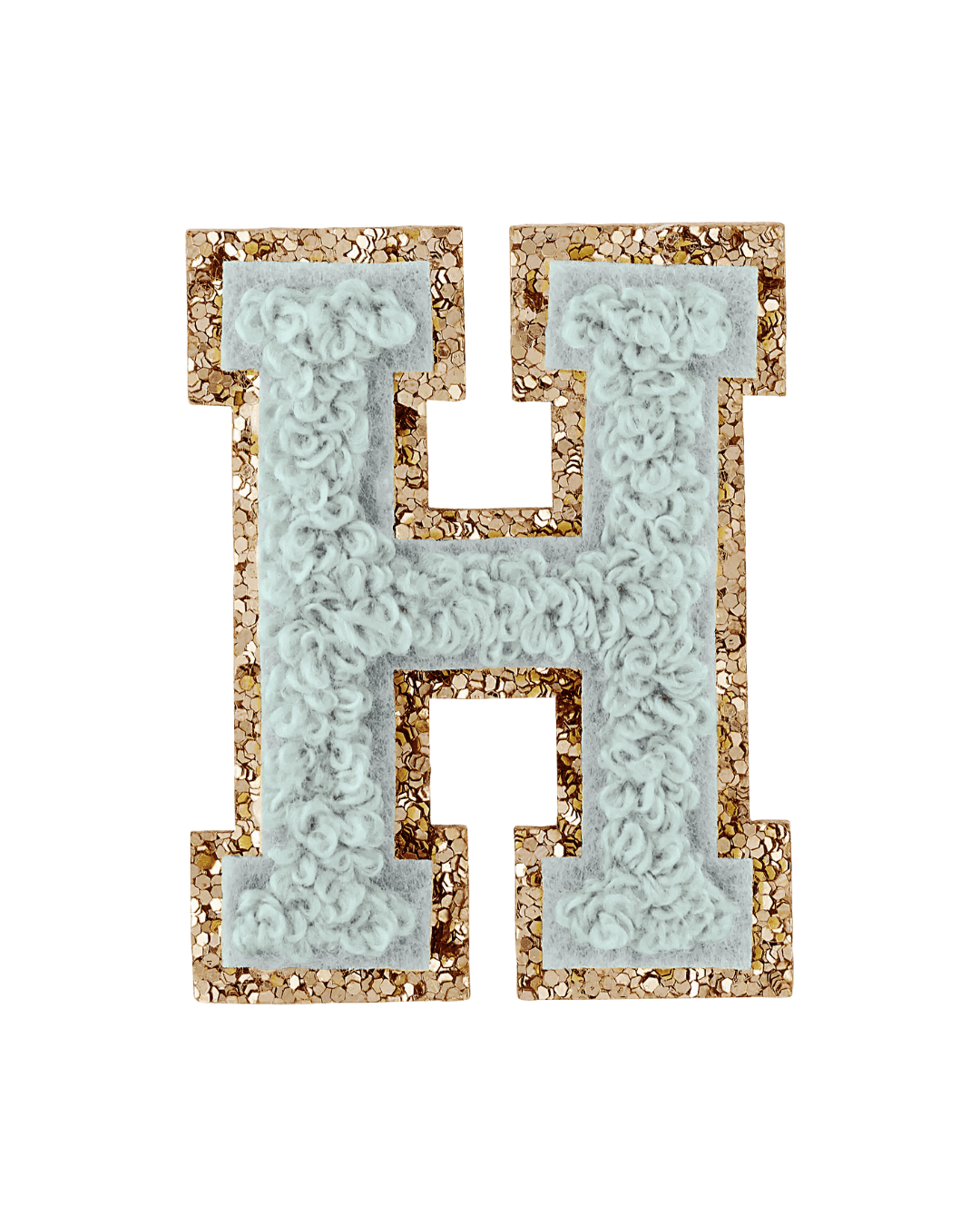 Stoney Clover Lane Storm Gray Glitter Varsity Letter Patch