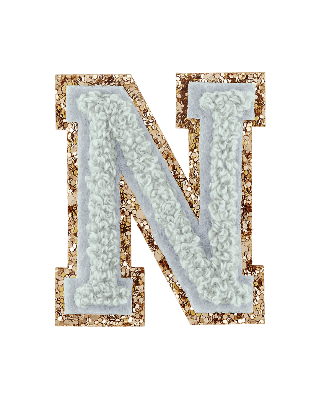 Stoney Clover Lane Storm Gray Glitter Varsity Letter Patch