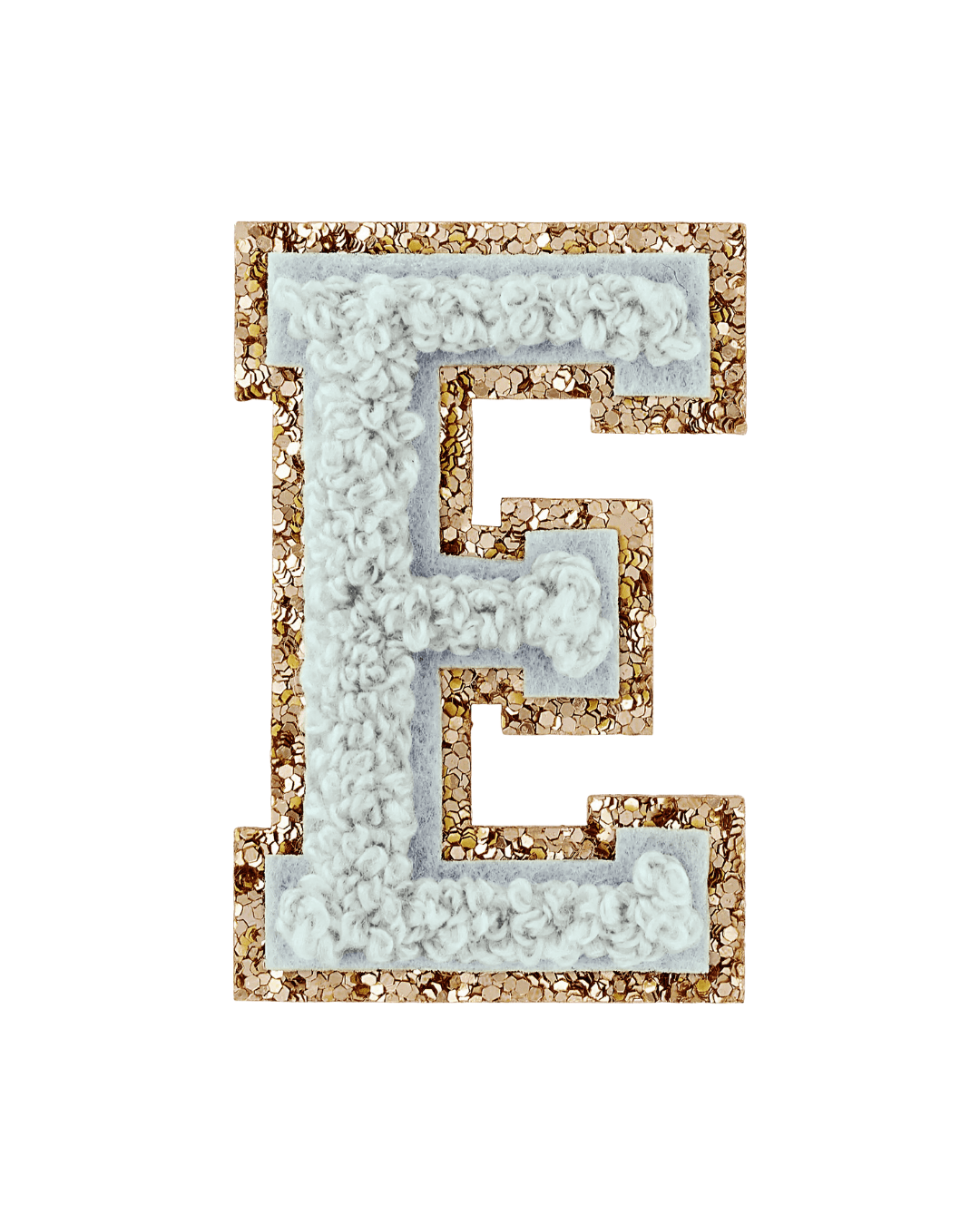 Storm Gray Glitter Varsity Letter Patches - American Deadstock