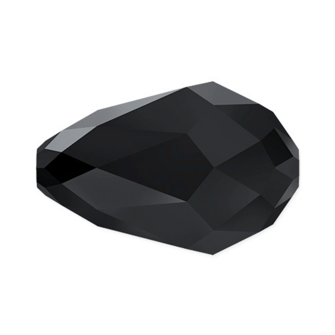 SWAROVSKI 9x6mm JET BLACK 5500 Teardrop Faceted Rhinestone Beads - 10pcs - American Deadstock