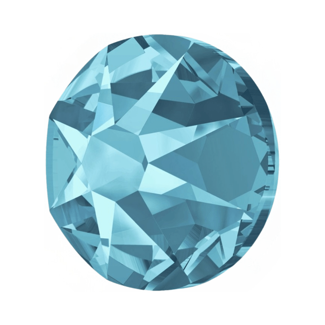 Swarovski SS12 Aquamarine 2078 HotFix Crystals Pack - 54pc