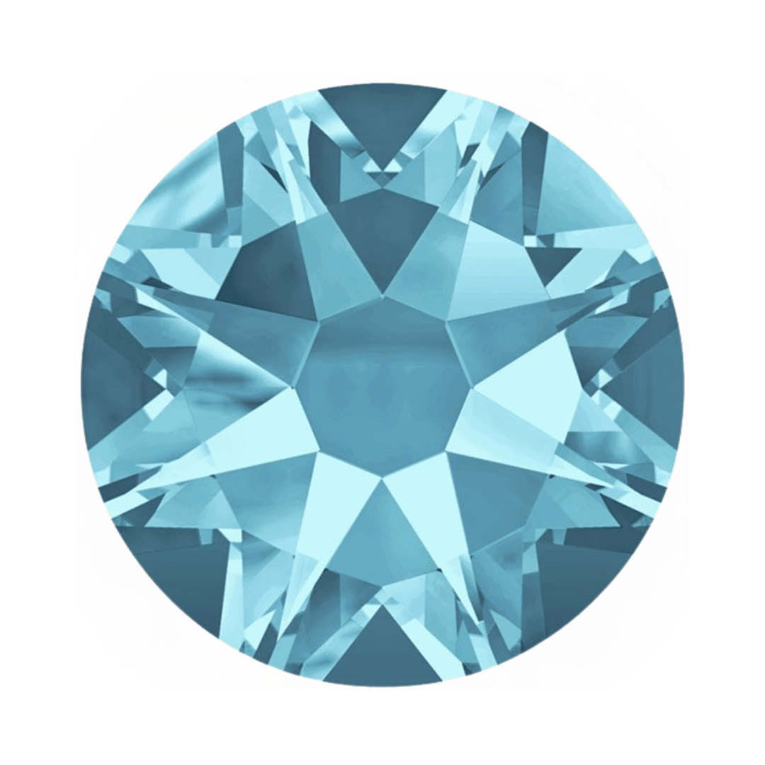 Swarovski SS12 Aquamarine 2078 HotFix Crystals Pack - 54pc