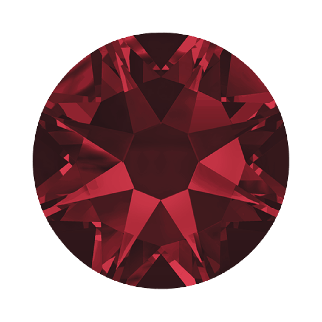 SWAROVSKI SS12 Siam Red 2088 Xirius Rose Flatback Foiled Crystals - 1440pcs - American Deadstock