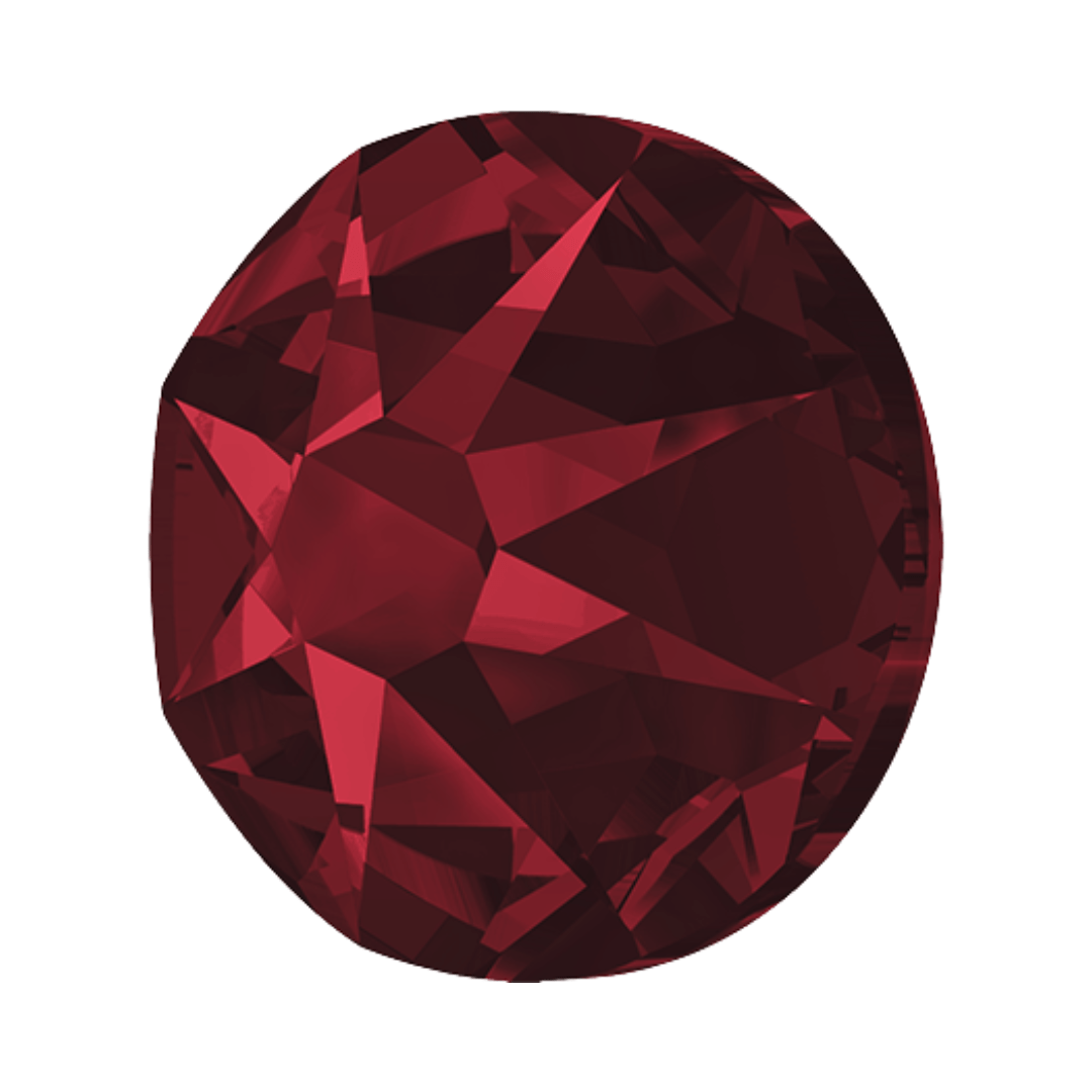 SWAROVSKI SS16 Siam Red 2088 Xirius Rose Flatback Foiled Crystals - 1440pcs - American Deadstock
