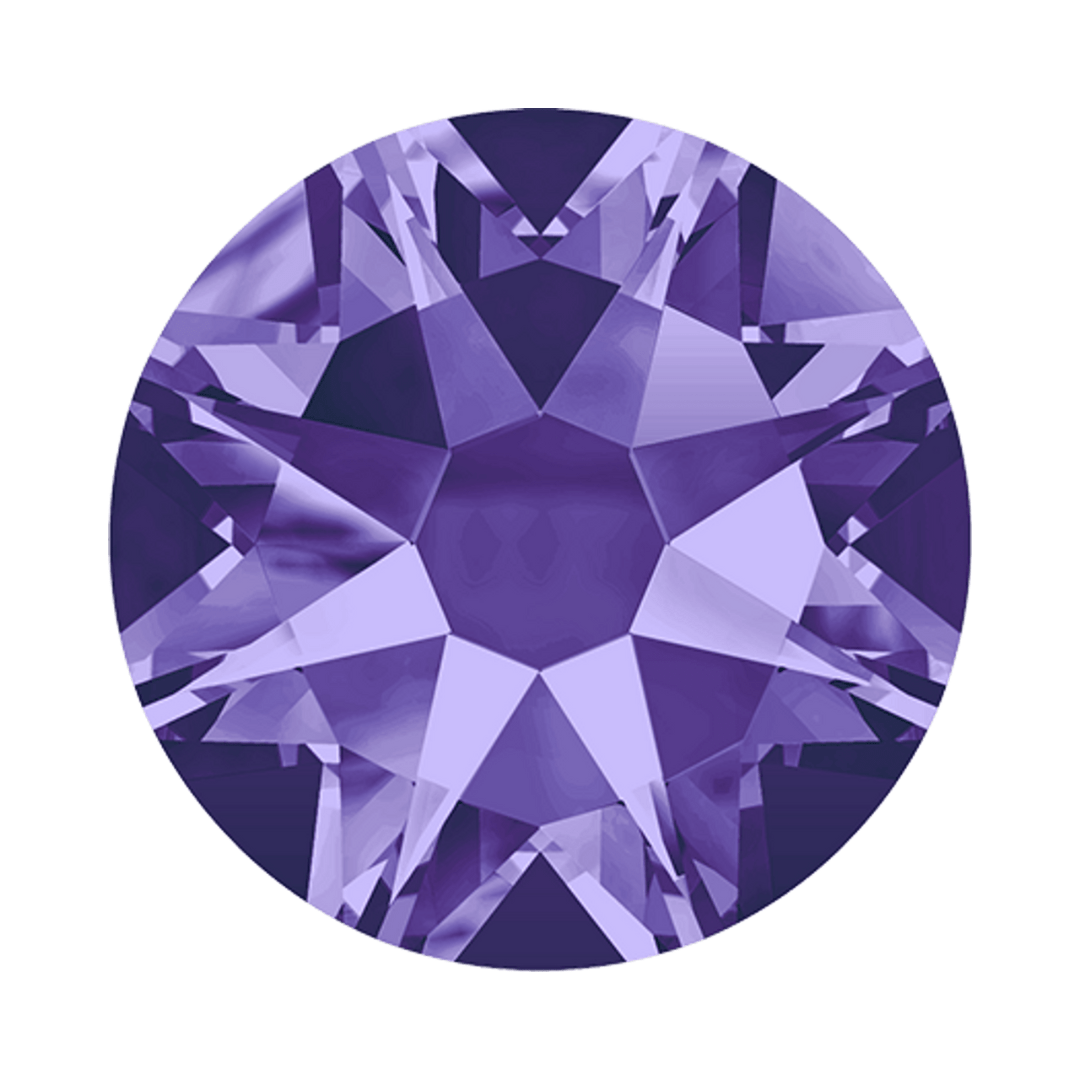 SWAROVSKI SS7 Tanzanite Purple 2058 Xirius Rose Flatback Foiled Crystals - 144pcs - American Deadstock