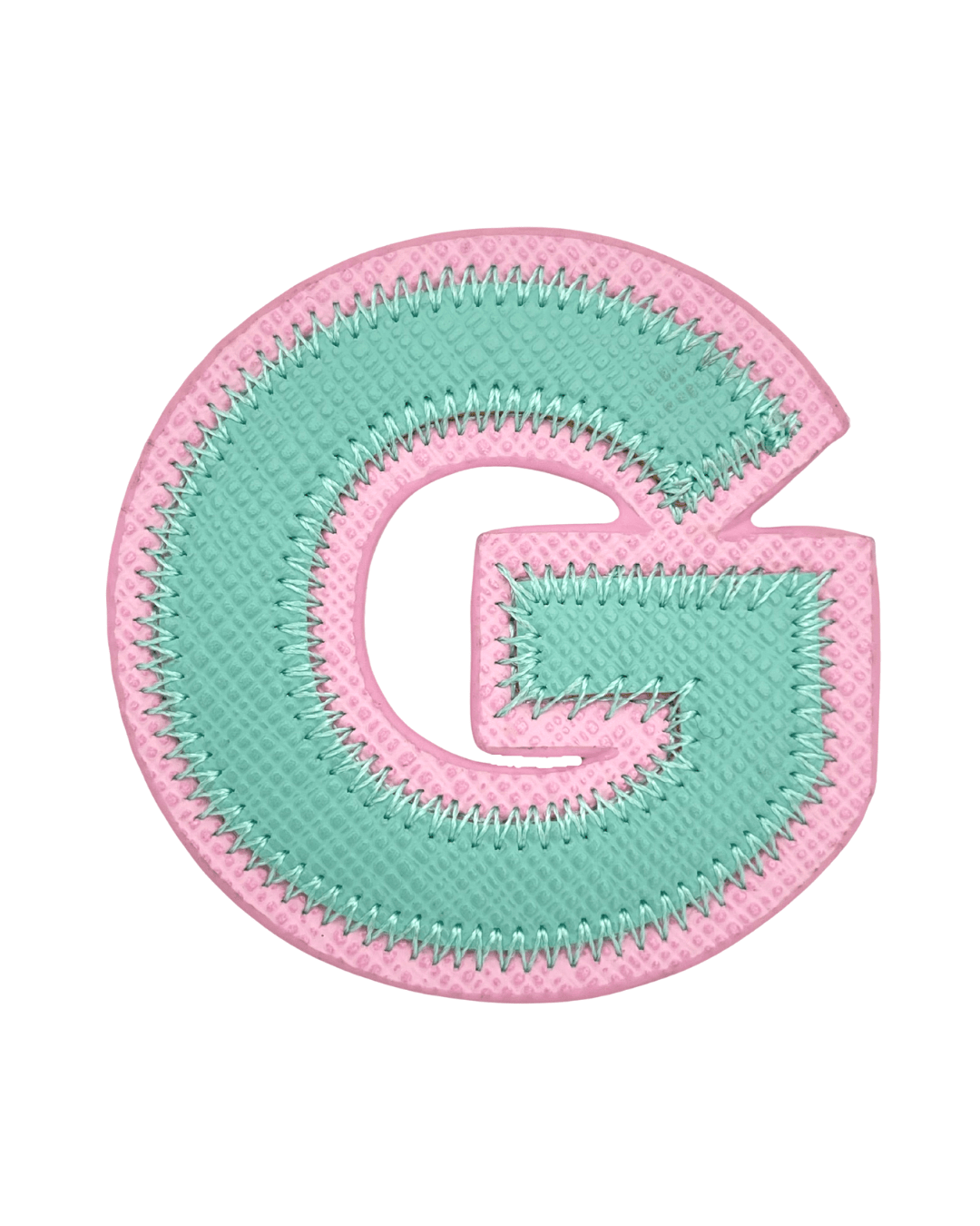 Turquoise + Pink Vegan Leather Letter Patches - American Deadstock