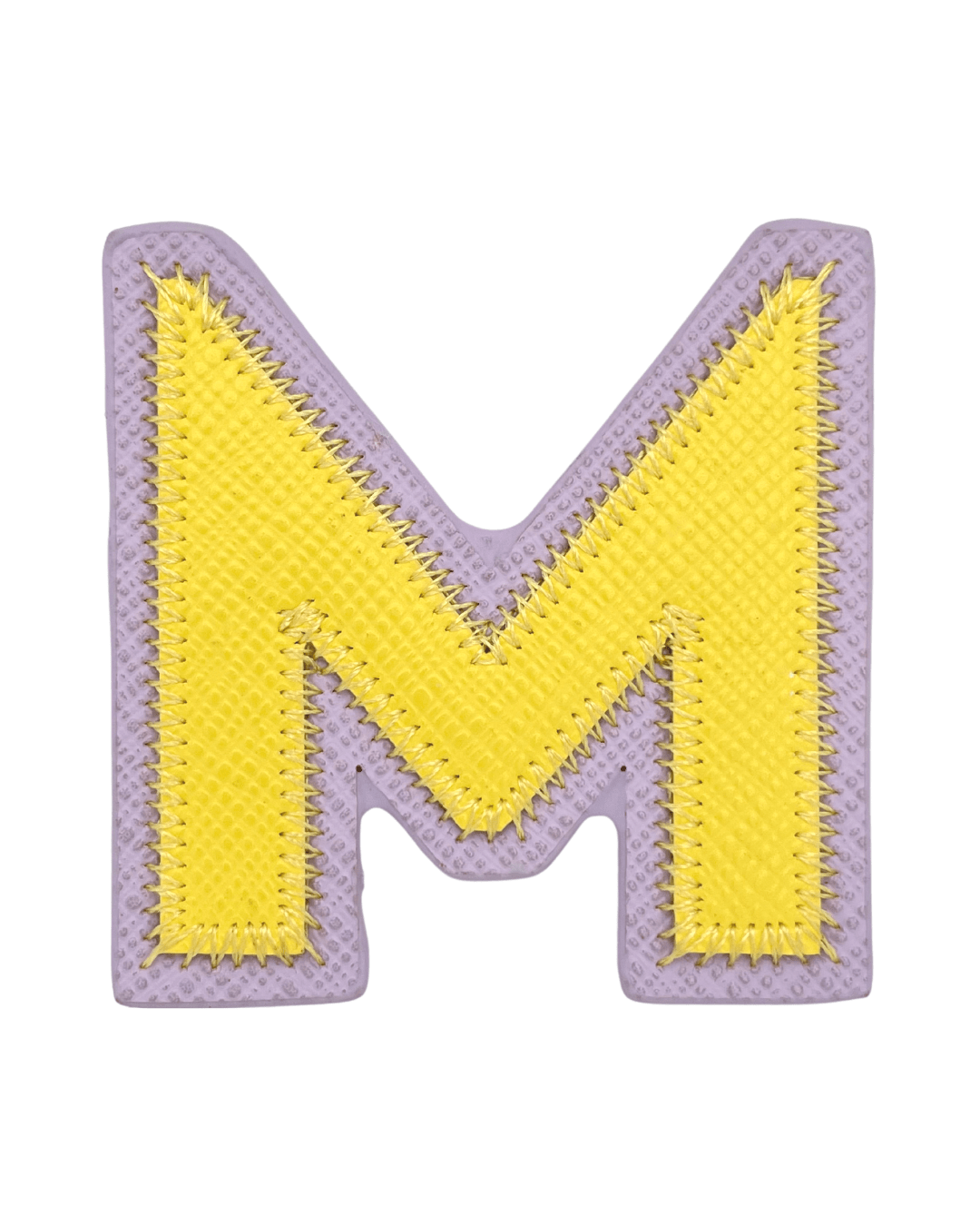Yellow + Purple Vegan Leather Letter Patches - American Deadstock